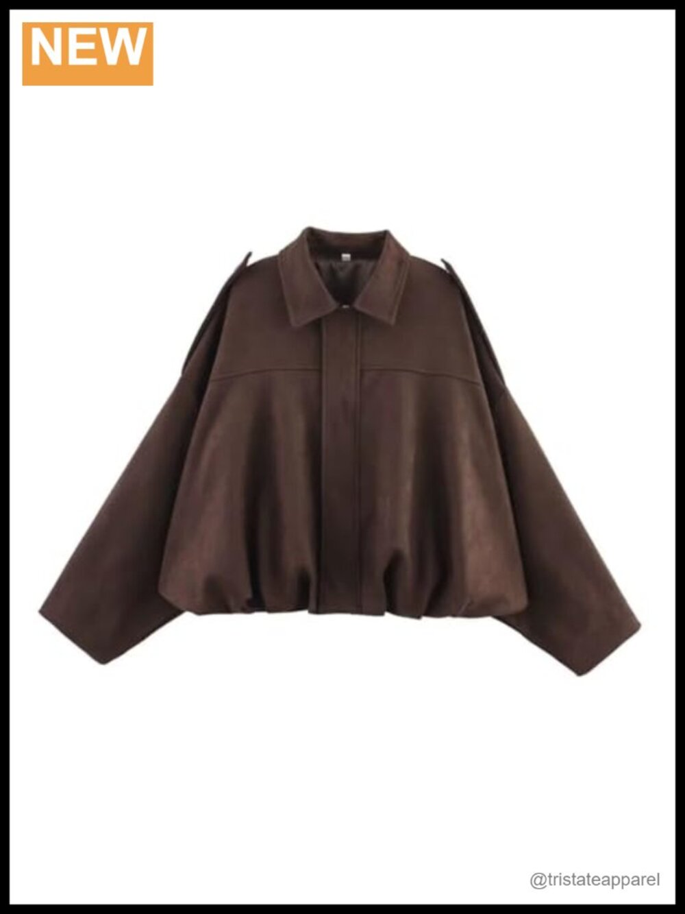 Faux Suede Bomber Jacket Oversized Cropped Pilot Coat Motorcycle Fall Streetwear